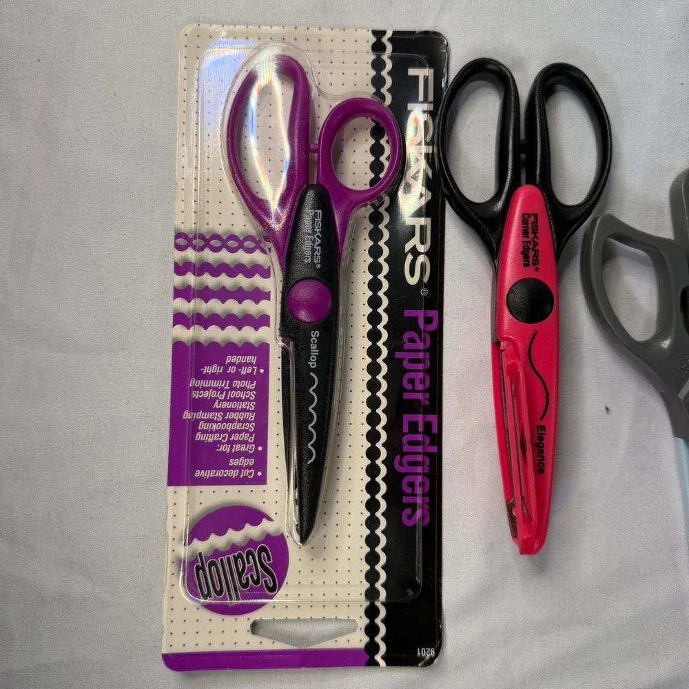 Fiskars Paper Edgers Decorative Craft Scissors Lot of 5 Scallop Seagull Elegance